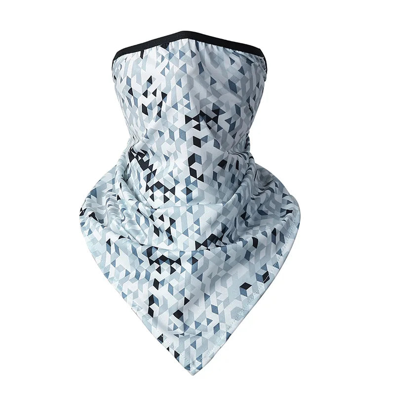 Cache-cou UV rafraîchissant pour l'été, masque de protection solaire avec boucles d'oreilles pour le cyclisme, la randonnée, les sports de plein air, séchage rapide, bandana respirant