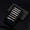 Lot de 8 pinces à cravate courtes avec boîte cadeau, accessoires pour cravates et épingles, boutons de manchette pour chemises d'homme, cadeau pour mari, gadgets
