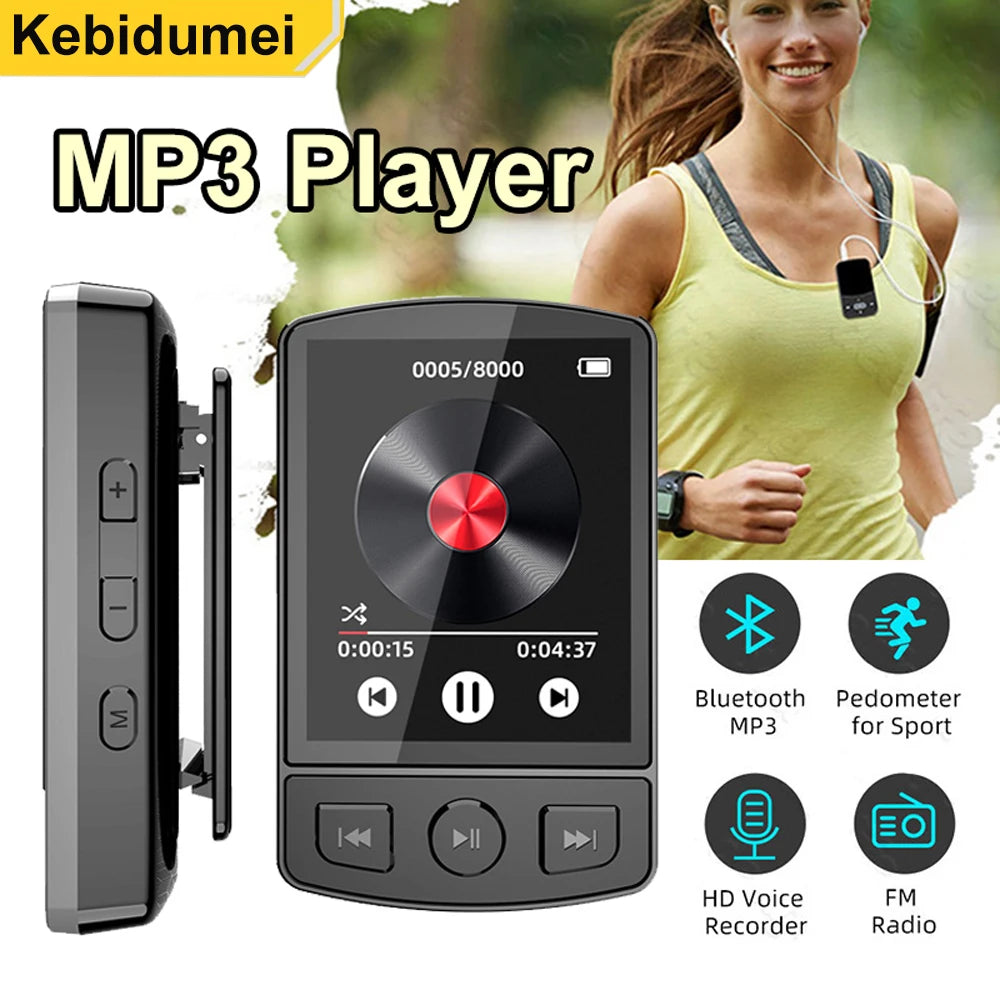 Lecteur MP3 Portable Clip Sport Walkman Lecteur Audio HiFi Bluetooth Adaptateur Audio FM Walkman Étudiant Écran 1,8 Pouces
