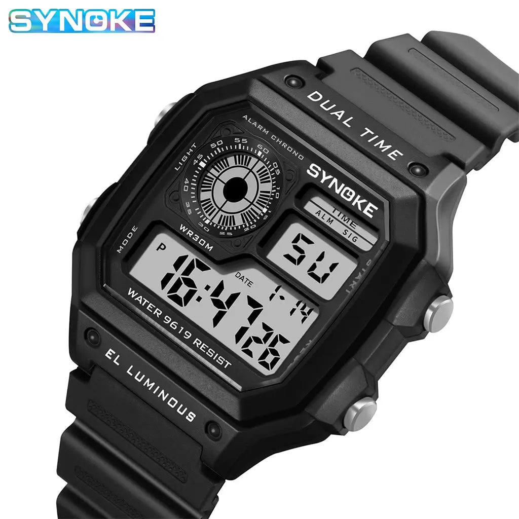 SYNOKE Montres Digitales Militaires Hommes Sports Lumineuses Chronographe Étanche Montres-Bracelets Électroniques Hommes Relogio Masculino