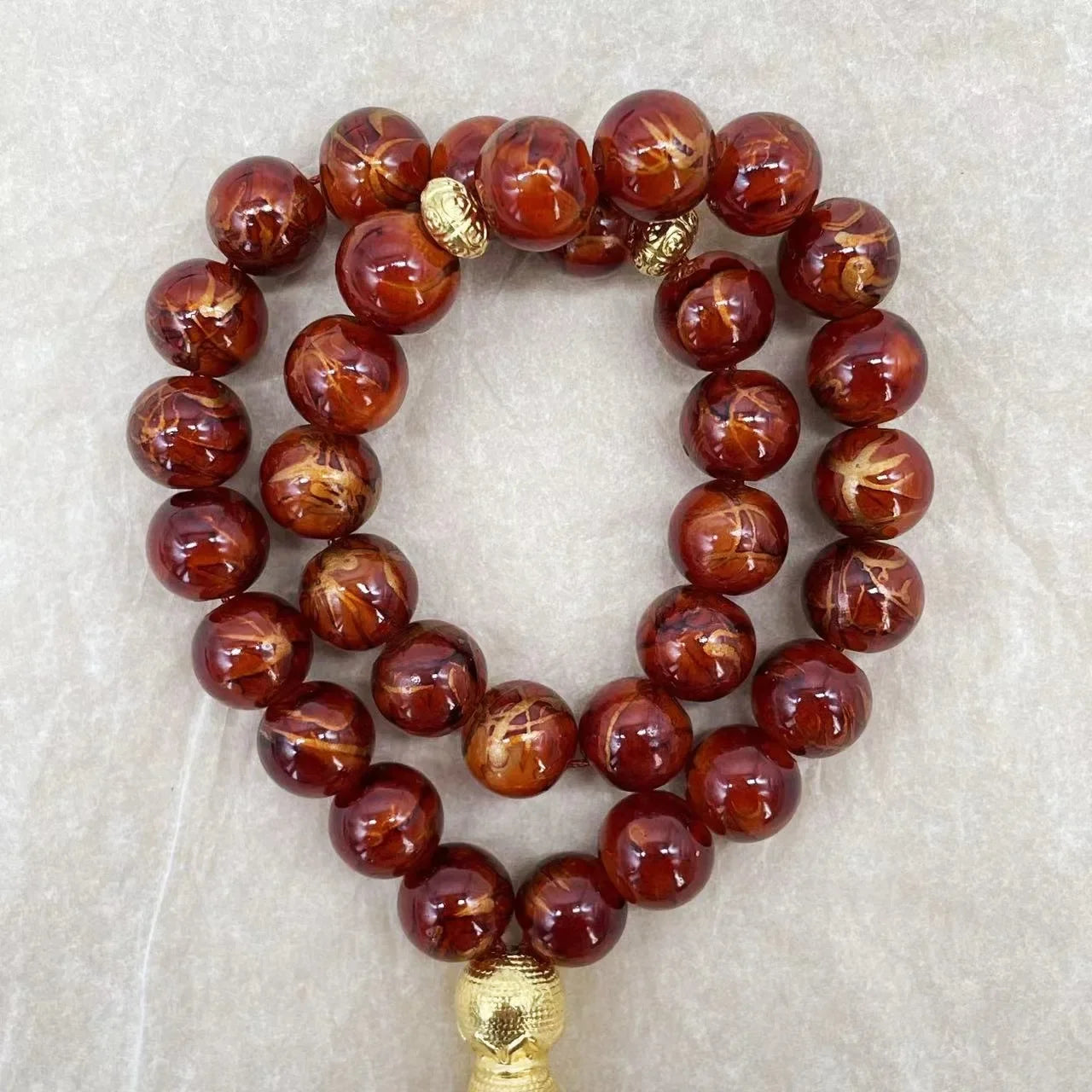 10mm 33 Beads Tasbih Crystal Glass Bracelet Muslim Rosary Tassel Prayer Beads Islamic Tasbeeh Masbaha Meditation for Women Men
