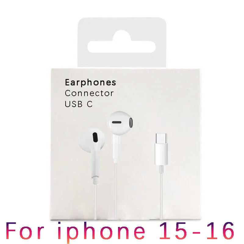Écouteurs filaires Écouteurs de type C pour casques Apple Lightning avec ligne iPhone 5 6 8 7 Plus X XS MAX XR 10 11 12 13 14 Pro 15 16