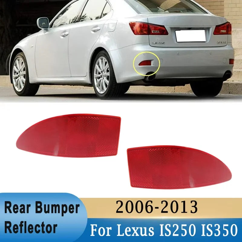 Pour Lexus IS250 IS350 2006-2013 Réflecteur de pare-chocs arrière ABS Rouge Réflecteur de feu stop arrière Cache de lumière #81920-53021