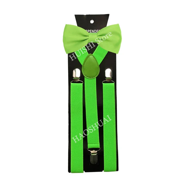 Ensemble Bretelles et Nœud Papillon en Promotion pour Hommes Femmes Garçons Fête Mariage – Bretelles Y-Back Chemise Nœud Papillon Papillon Accessoires de Costume Cadeau