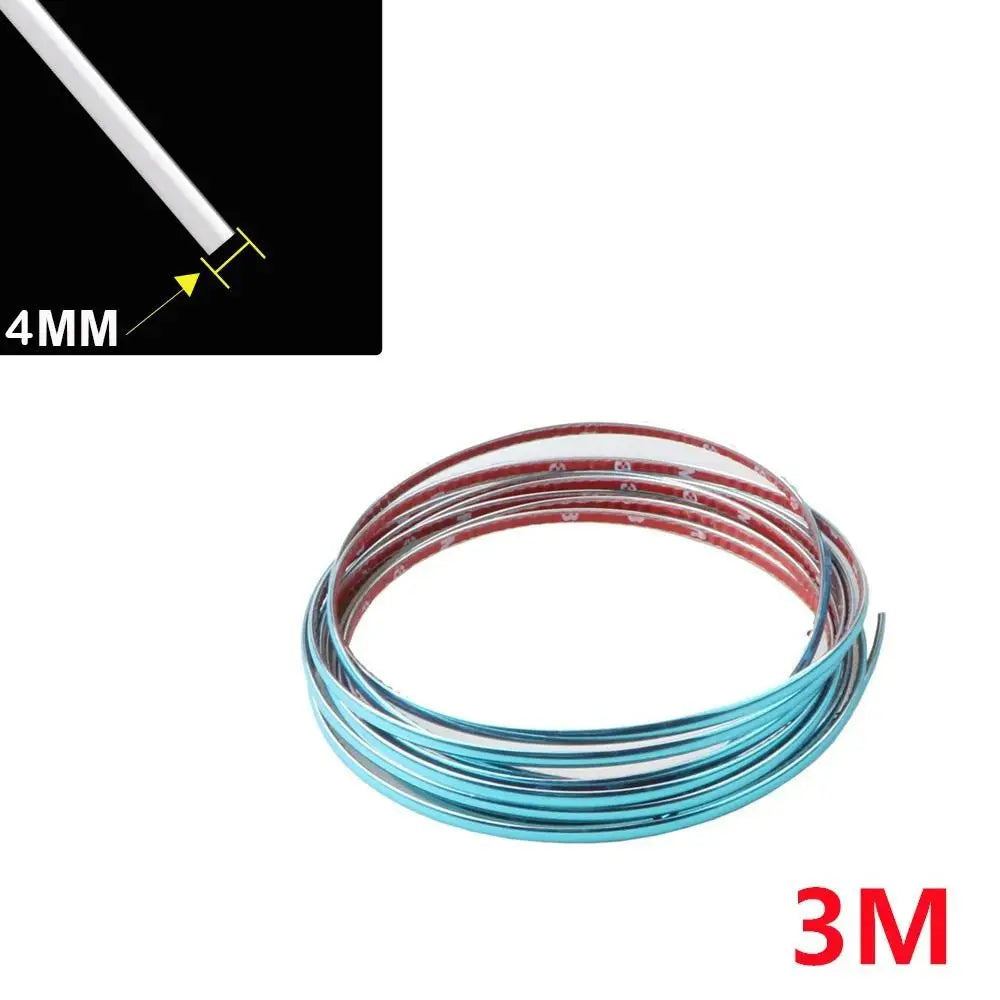 3M/5M Auto Self Adhesive Door Chrome Strip  Protector Moulding Styling Trim Car Lamp Sticker Window Trim Car Exterior Trim