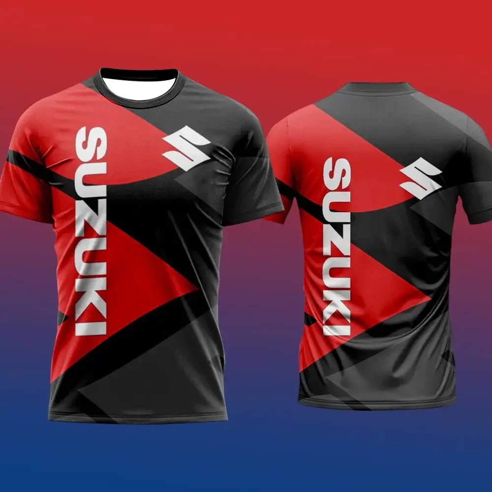 Suzuki Best-selling Trendy 3D Print Men T-shirt Summer Daily Outdoor Sports Fitness Quick-drying Breathable Casual Short Sleeve