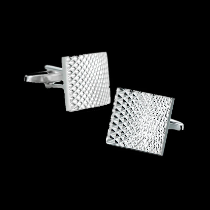 XKZM Nouvelle marque de bijoux de luxe Boutons de manchette carrés gravés au laser en métal Boutons de manchette pour chemises d'hommes Livraison directe
