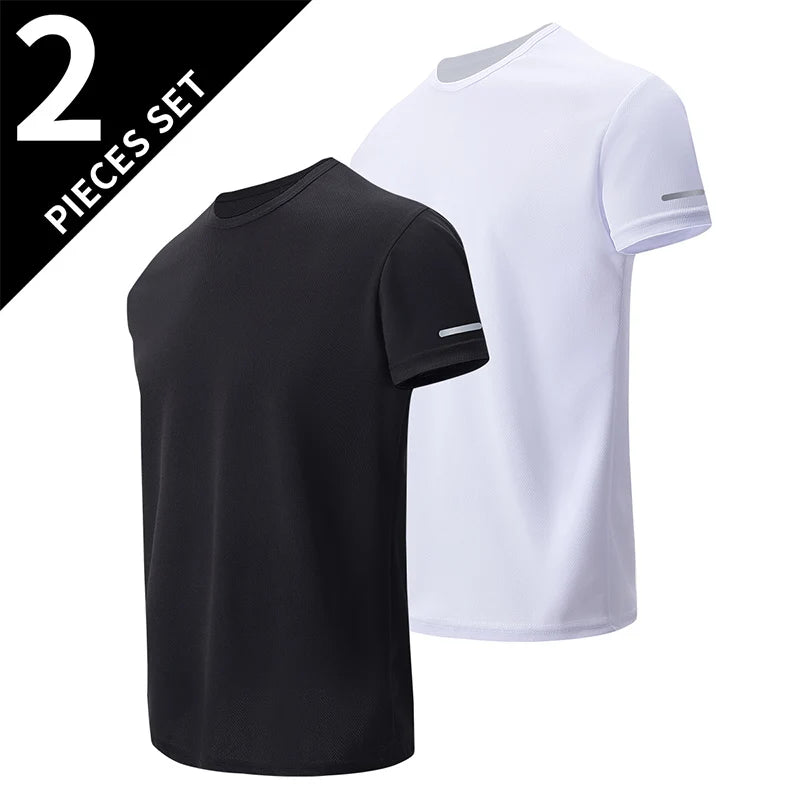 Lot de 2/4/6 t-shirts à manches courtes et col rond pour homme, couleur unie, avec poignets imprimés, style décontracté et sportif pour jeunes