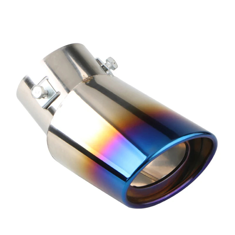 1 Pièce 2.5" Entrée Voiture Auto Embout d'Échappement Silencieux Tuyau Acier Inoxydable Garniture Chromée Arrière Queue Gorge Pour La Plupart des Voitures