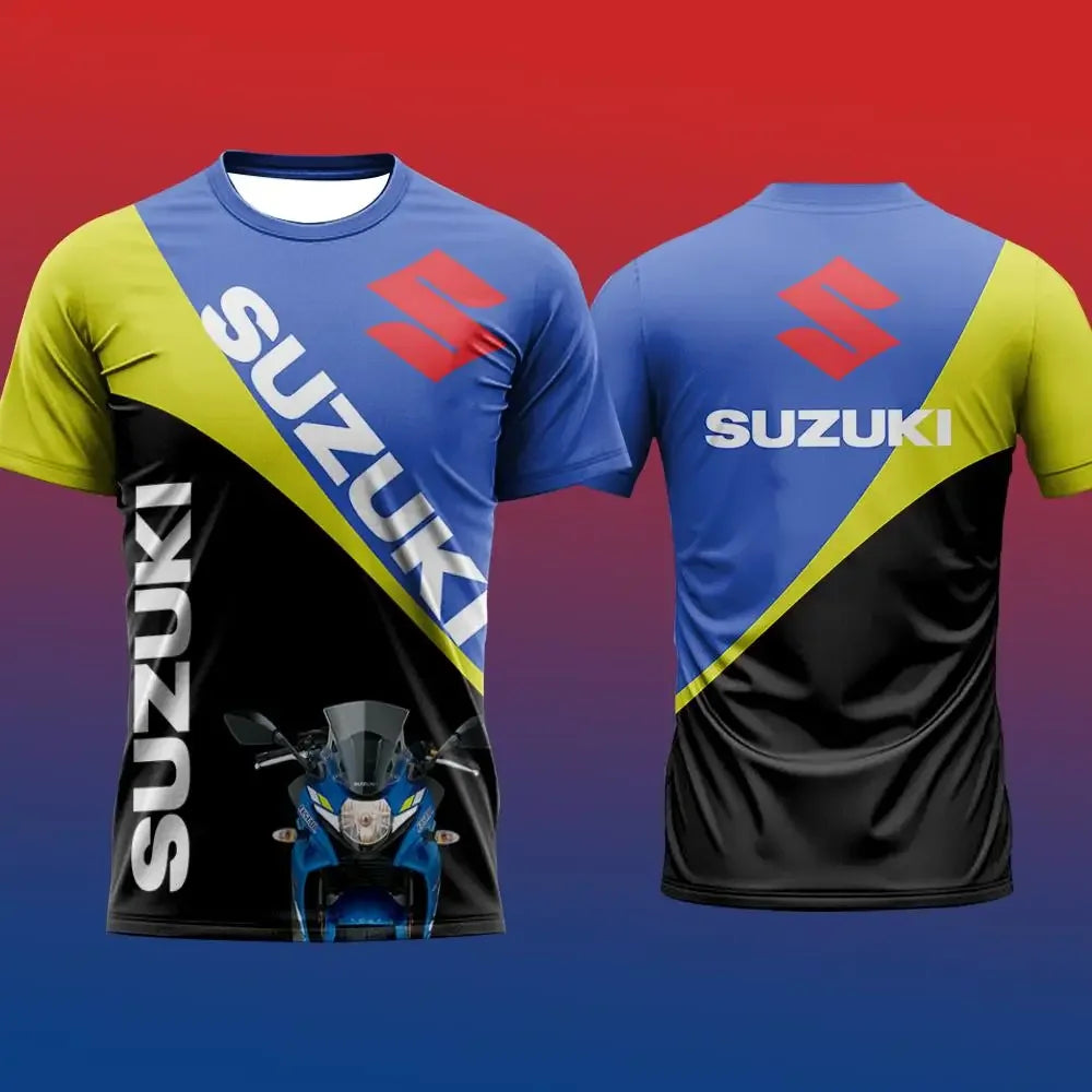 Suzuki Best-selling Trendy 3D Print Men T-shirt Summer Daily Outdoor Sports Fitness Quick-drying Breathable Casual Short Sleeve
