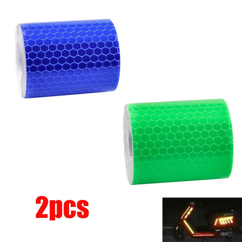1-4 bandes réfléchissantes pour voiture Avertissement de sécurité 5cm*100cm Autocollant décoratif pour voiture Film de protection réfléchissant pour auto et moto