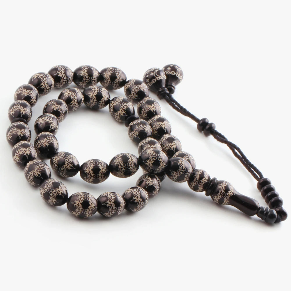 Cbtb Hand Polished Wood 12mm Oval Black Coffee Prayer Bead Bracelet Meditation Yoga Bracelets Blessing Jewelry Wholesale
