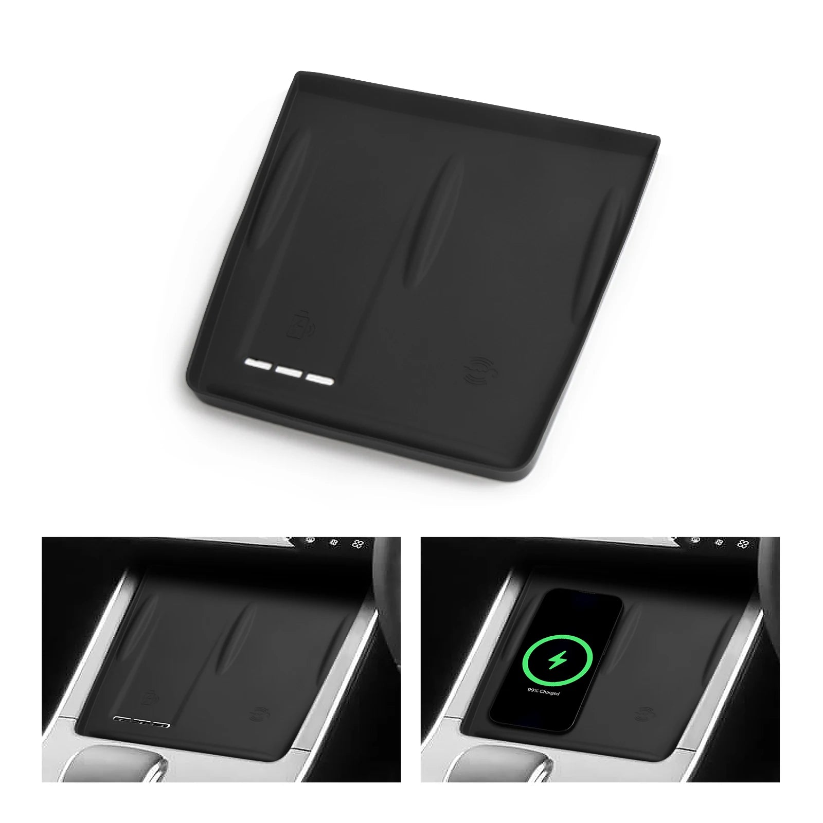 pour Chery OMODA 5 C5 Essence 2022-2025 Tapis antidérapant de voiture en silicone, tapis de chargement sans fil, accessoires de tapis anti-saleté