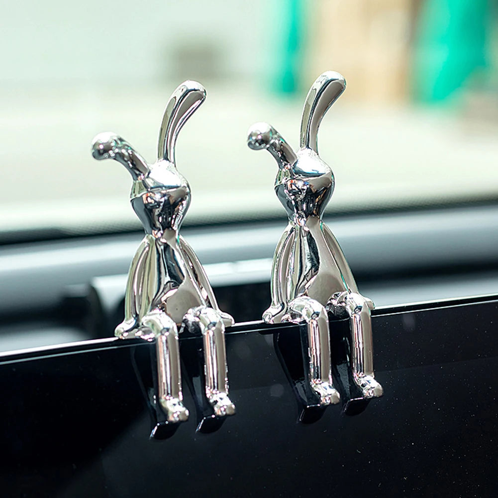 Décoration de console centrale de voiture en forme de lapin de dessin animé, accessoires créatifs pour table de salle à manger, bureau