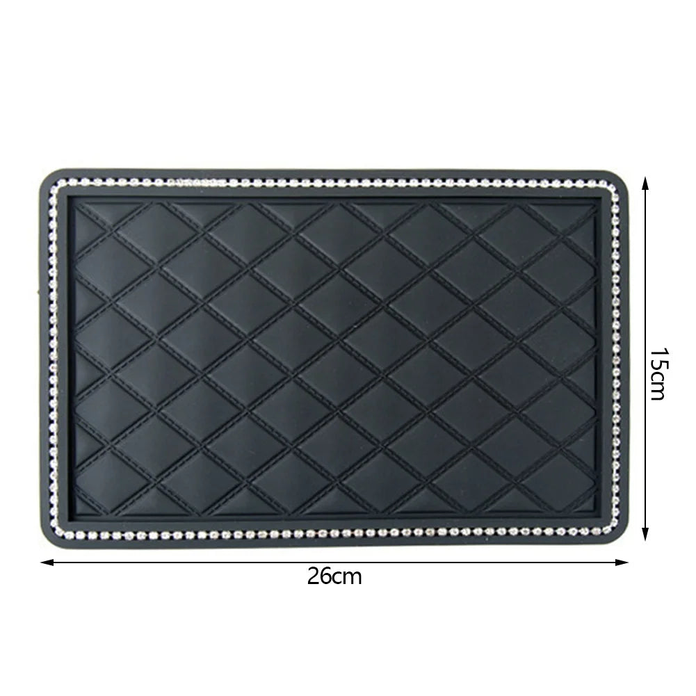 Tapis Antidérapant Magique Pour Téléphone GPS Lunettes De Soleil Ornement De Tableau De Bord Intérieur De Voiture Décoration De Voiture Diamant Coussin Collant Antidérapant Accessoires De Voiture