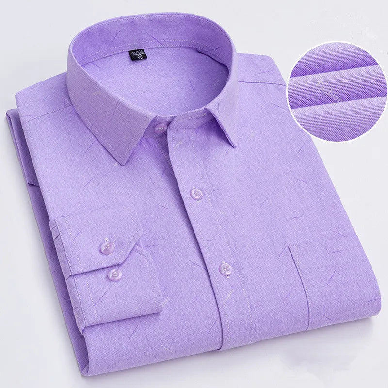 BAMBOOPLE Chemises à manches longues décontractées pour hommes, imprimé tendance, coupe standard, boutonnées, douces, pour homme, bureau, affaires, nouveau choix AE