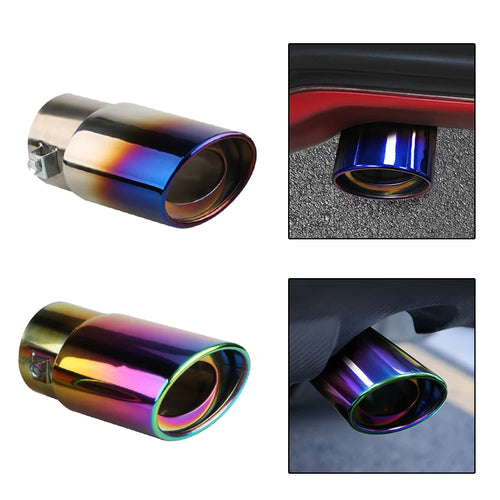 1 Pièce 2.5" Entrée Voiture Auto Embout d'Échappement Silencieux Tuyau Acier Inoxydable Garniture Chromée Arrière Queue Gorge Pour La Plupart des Voitures