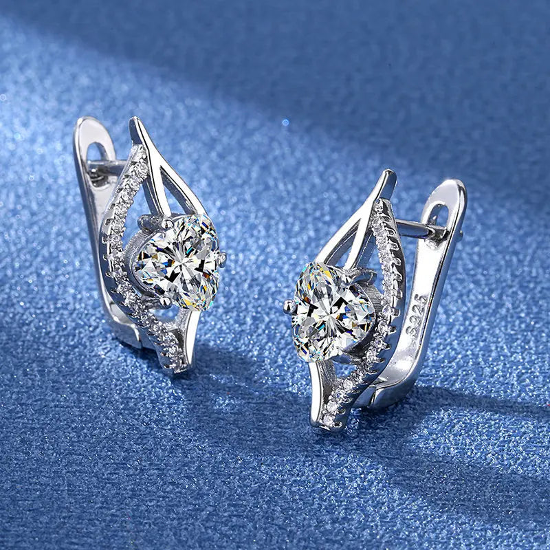Boucles d'oreilles en argent sterling 925 Bijoux de haute qualité Rétro Motif simple Zircon violet blanc Boucles d'oreilles Meilleures ventes