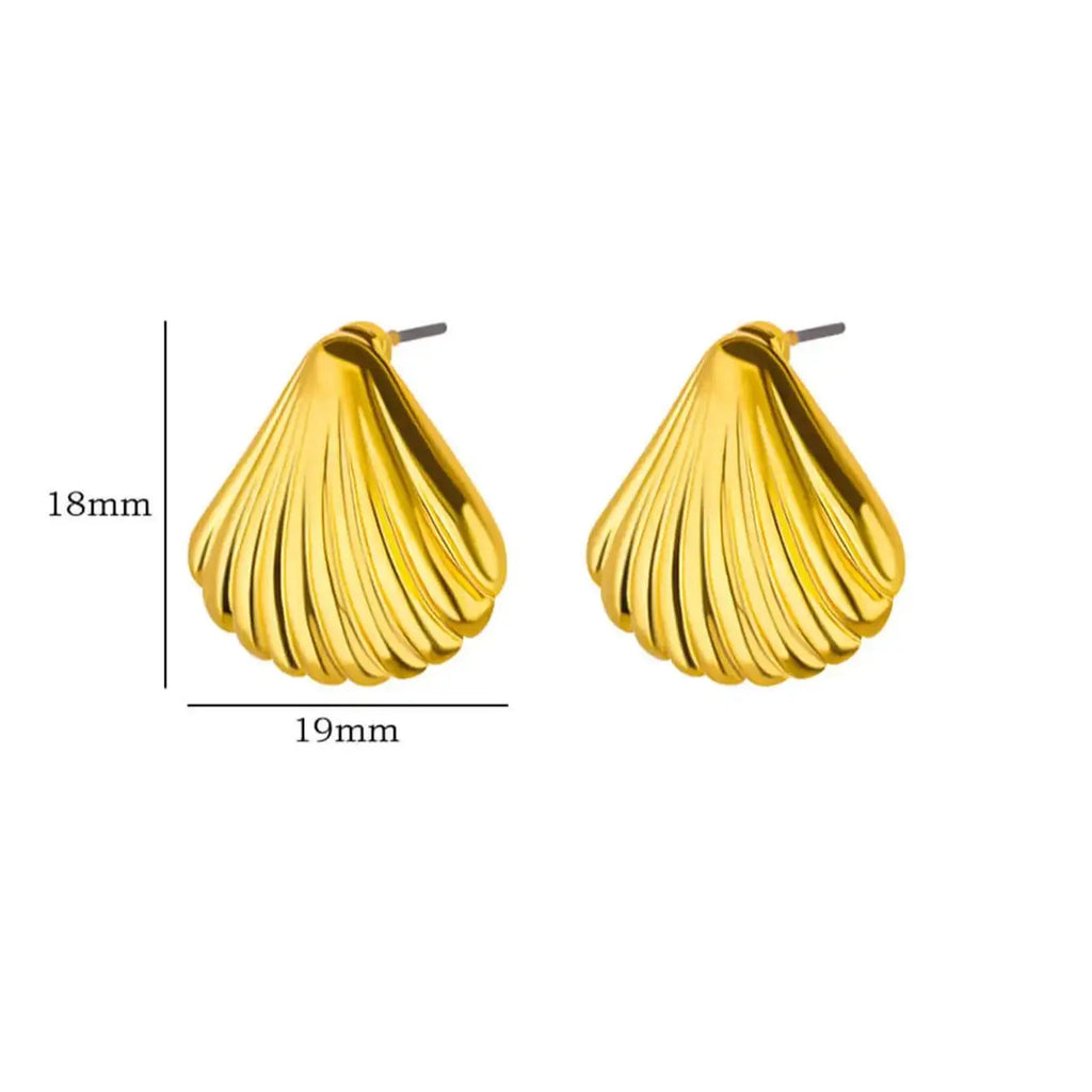 Stainless Steel Starfish Shell Stud Earrings for Women Minimalist Gold Color Aesthetic Wedding Earring Summer Beach Jewelry Gift