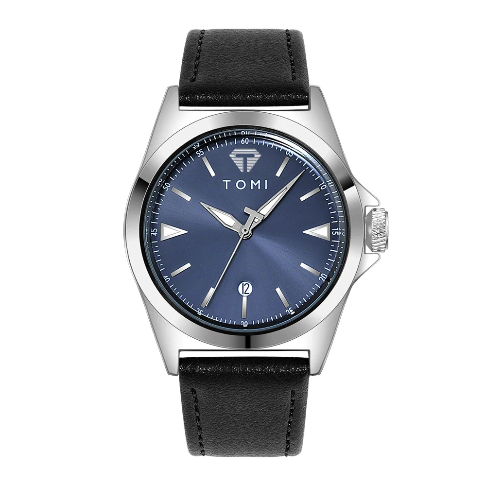 Montre pour homme décontractée minimaliste TOMI, montre à quartz pour homme d'affaires, cadran rond, montre classique à la mode, cadeau
