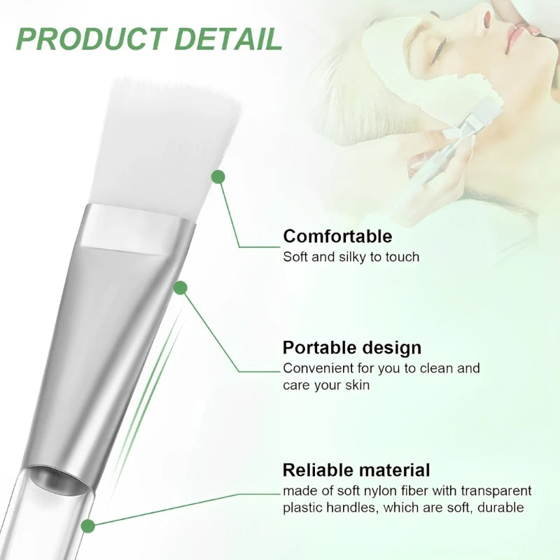 12 brosses/lot Masque Facial Poils doux Tige en Cristal Transparent Pinceau Applicateur Visage Outils de Maquillage DIY Soins de la Peau Salon Spa