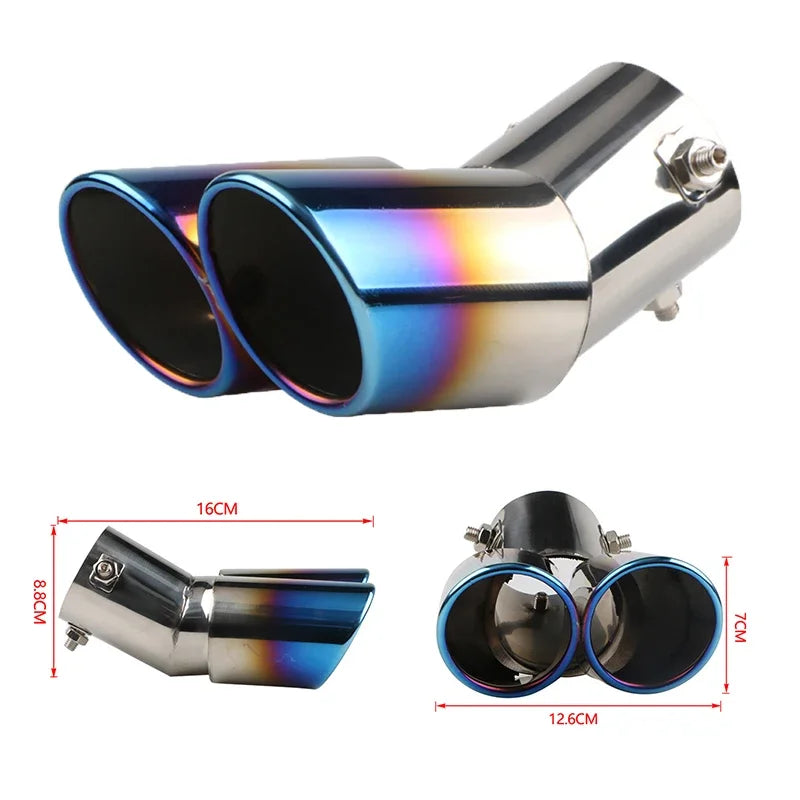 Accessoires universels de voiture, embout d'échappement, silencieux en acier inoxydable, garniture chromée, tuyau de queue arrière modifié, doublure de gorge