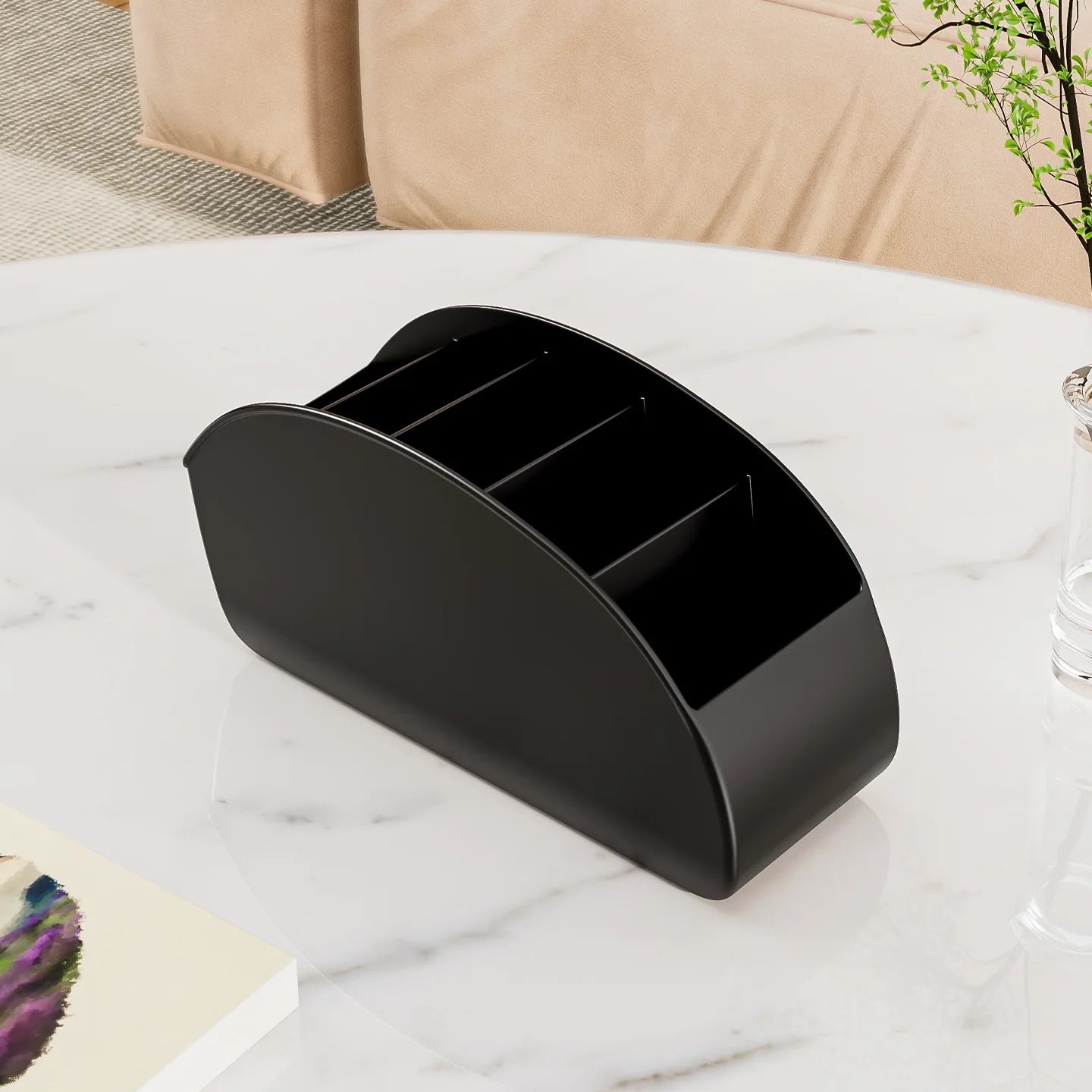 1 support de télécommande – Organiseur de rangement pour téléviseur, lecteurs multimédias, stylos, organiseur de bureau et de table de chevet peu encombrant