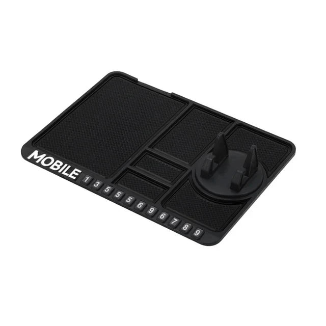 Tapis antidérapant de voiture rotatif support de téléphone GPS navigation coussin de rangement avec carte de numéro de stationnement accessoires intérieurs de voiture