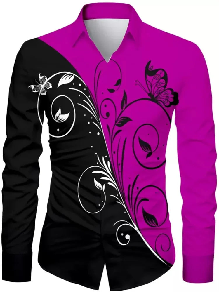 T-shirt fleuri tendance pour hommes motif HD Dégradé de couleurs Décontracté Extérieur Fête Doux et confortable Nouveau style 2024