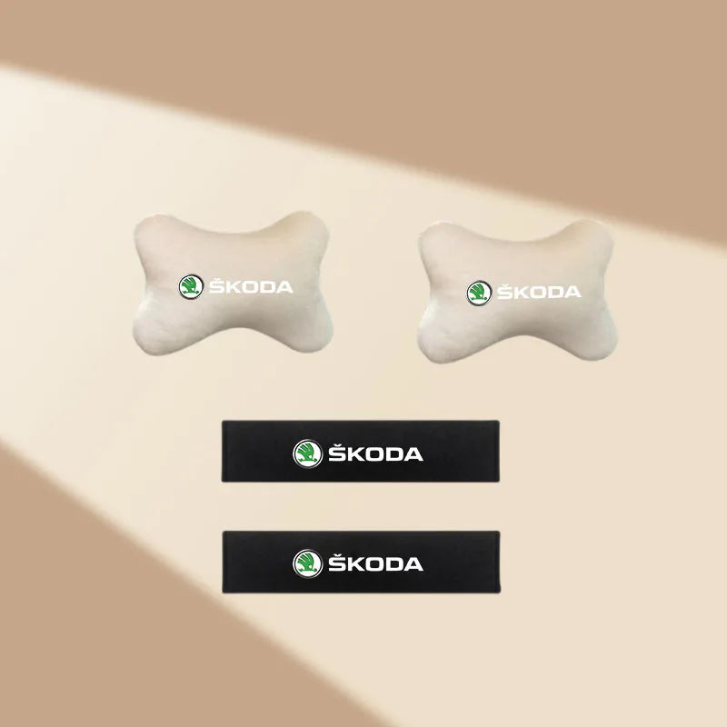 Pour Skoda Rapid Kodiaq Superb Fabia Octavia A7 Kamiq Yeti Appui-tête de voiture Support cervical Oreiller doux Accessoires automobiles