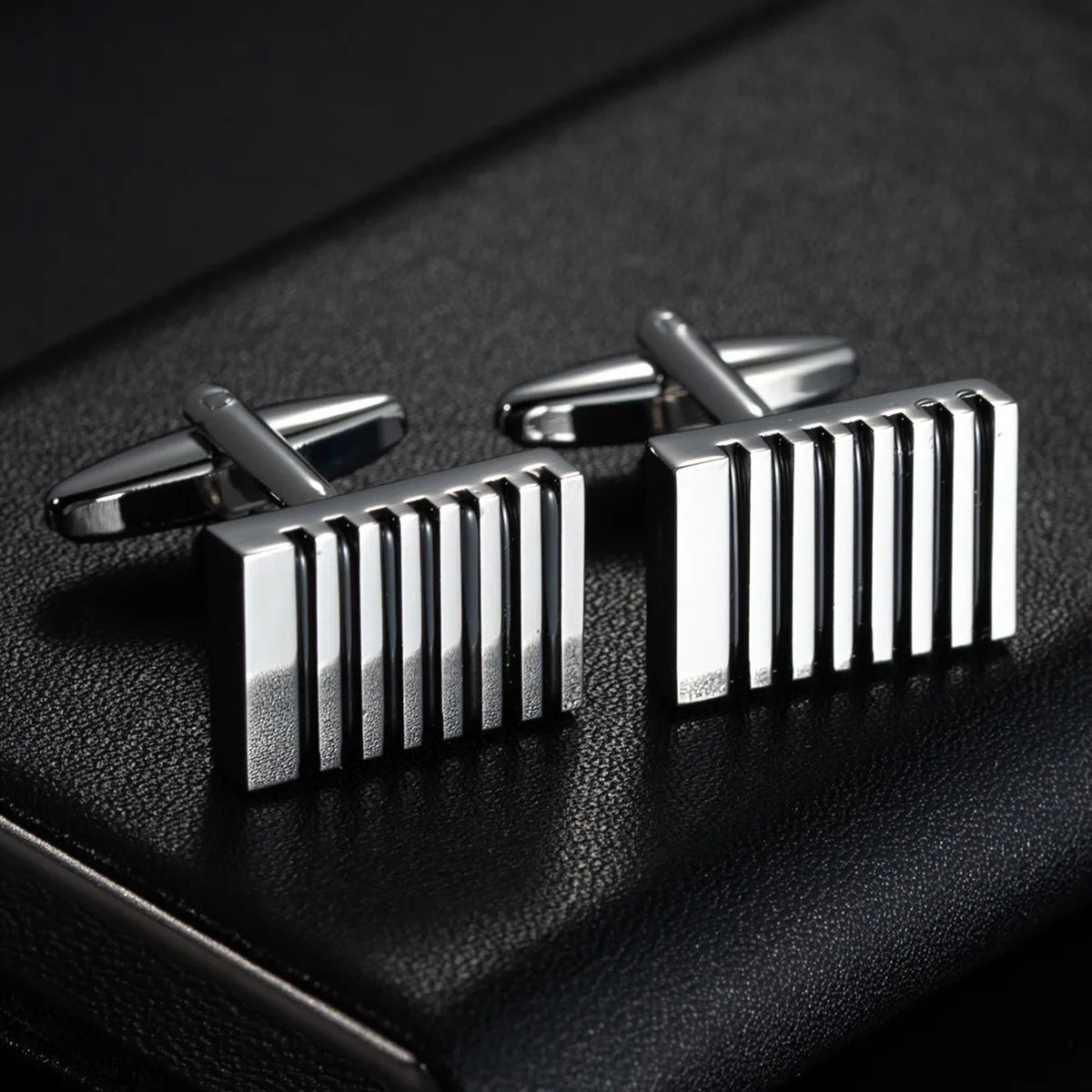 Boutons de manchette ronds pour hommes, pour chemise d'affaires, mariage, fête, boutons de manchette solides en tissu, rectangulaires, à rayures, accessoires, vente en gros.