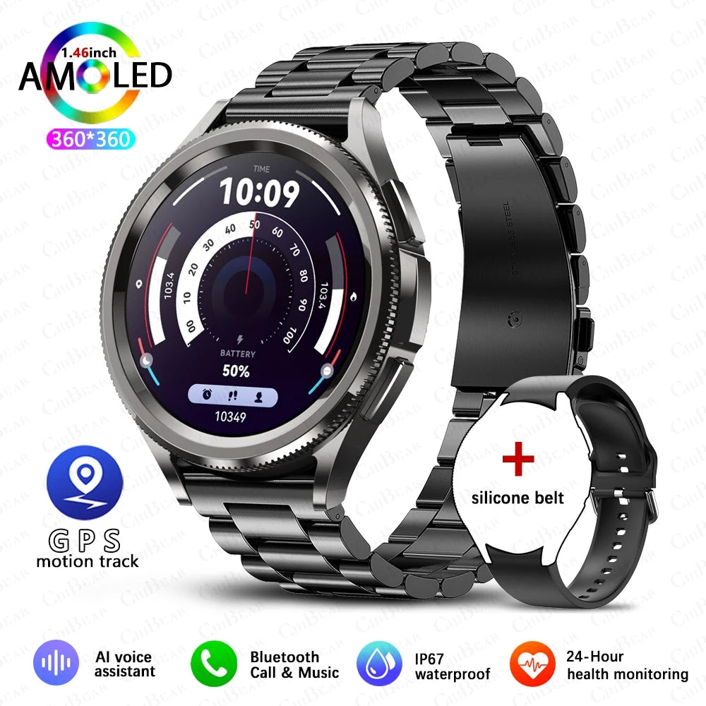 2025 Nouvelle montre connectée intelligente 6 pour hommes, sports de plein air, plus de 100 modes sportifs, montre étanche IP68, écran HD AMOLED, Smartwatch Android IOS