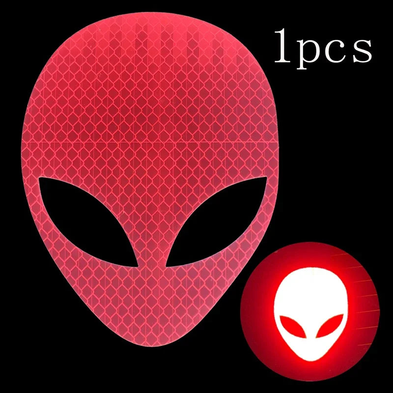 1 pcs Car Sticker Personality Fashion Alien Peace Highly Reflective Motorcycle Vinyl Decals Accessoriesstickers for carcar decor