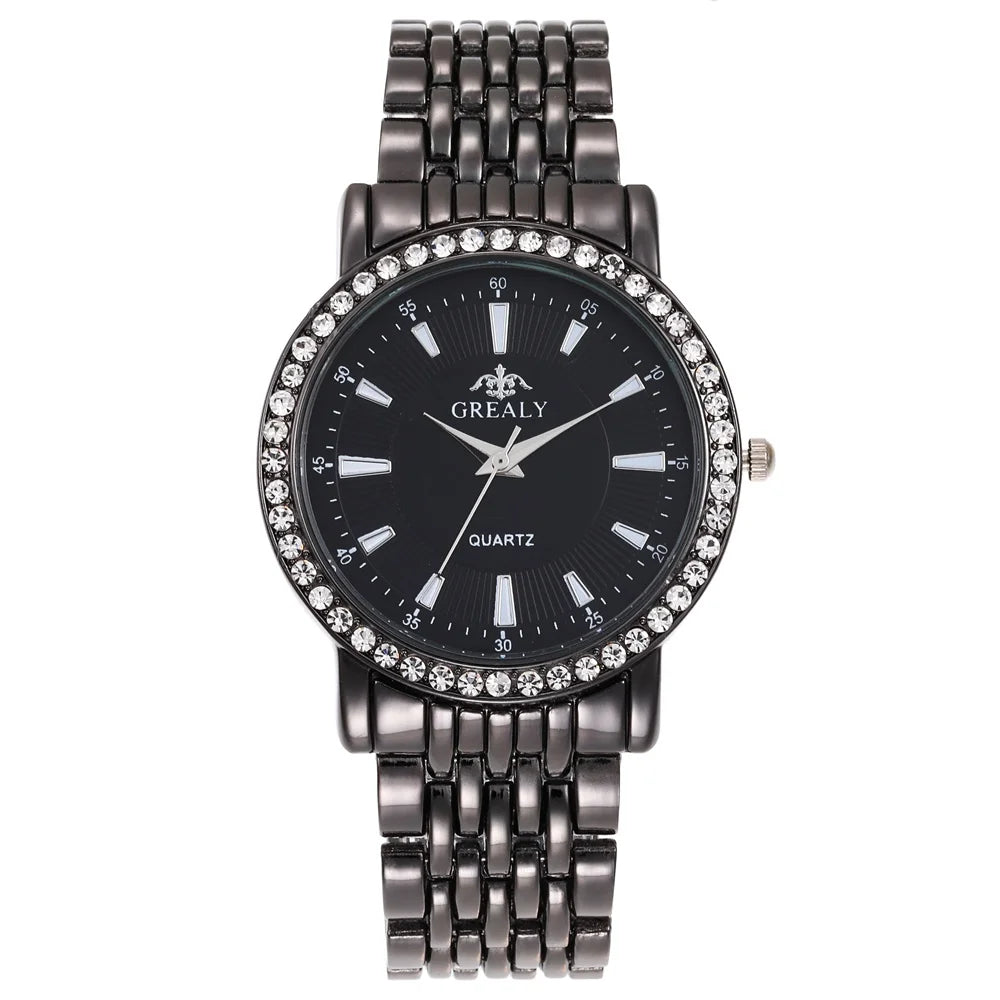 Nouvelles montres décontractées pour femmes, montre de mode de luxe pour amoureux, montre à quartz en acier inoxydable avec strass, cadeau pour hommes et femmes, montre-bracelet d'affaires