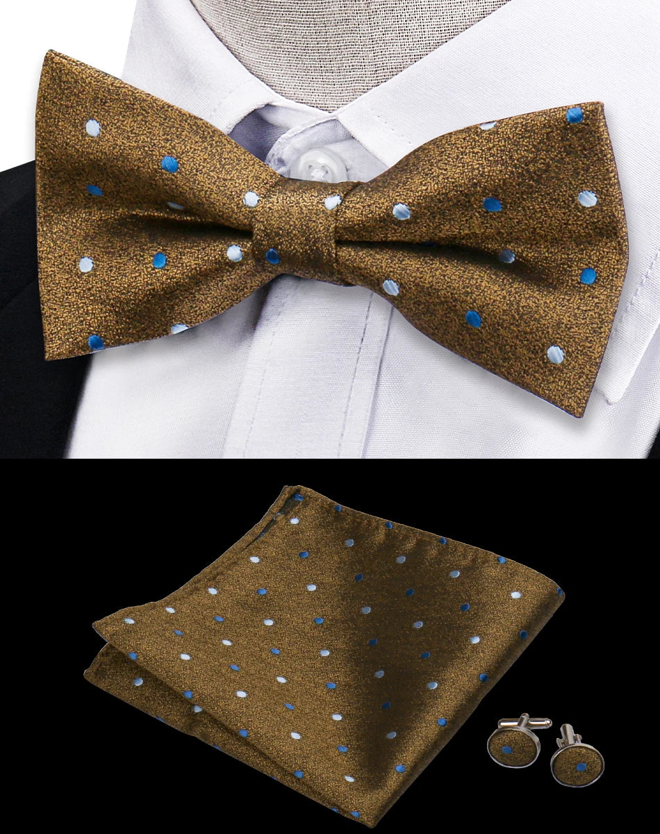 Ensemble de 3 pièces Nœud Papillon Cravate Mouchoir Boutons de Manchette Pour Hommes Chemises Adaptées Affaires Mariage Papillon Paisley Pochette Nœud Papillon Homme