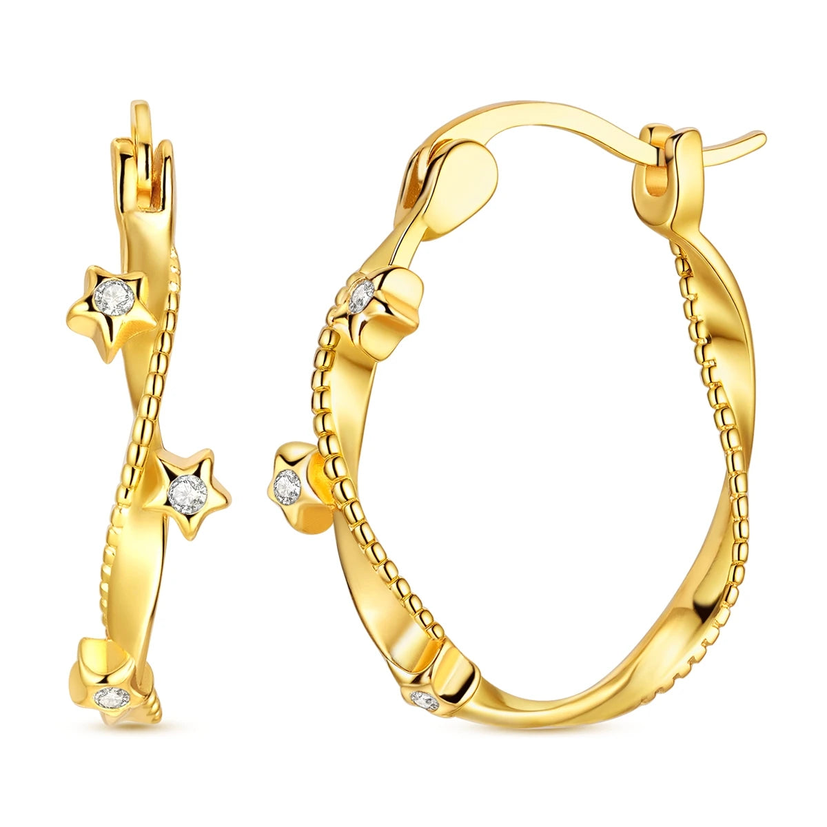 Boucle d'oreille Créole en Argent 925 pour Femme, Or Rose, Jaune, Pendientes Originales, Bijoux Minimalistes