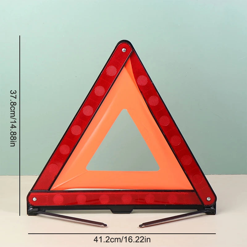 1 trépied de voiture à bandes réfléchissantes, panneaux triangulaires, trépied d'avertissement réfléchissant pliable, triangle de voiture d'avertissement de panne d'urgence