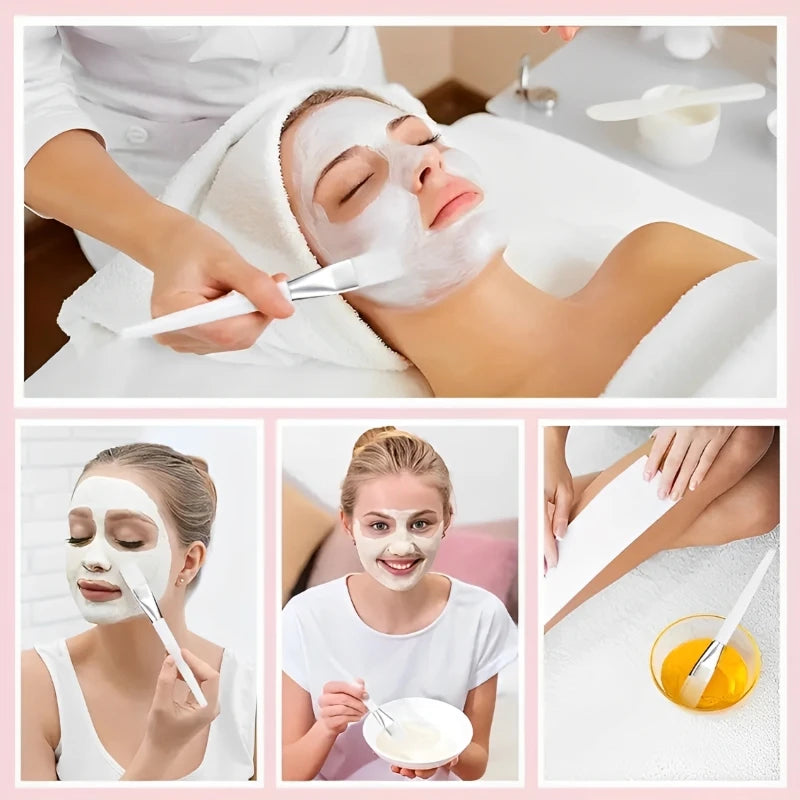 12 brosses/lot Masque Facial Poils doux Tige en Cristal Transparent Pinceau Applicateur Visage Outils de Maquillage DIY Soins de la Peau Salon Spa