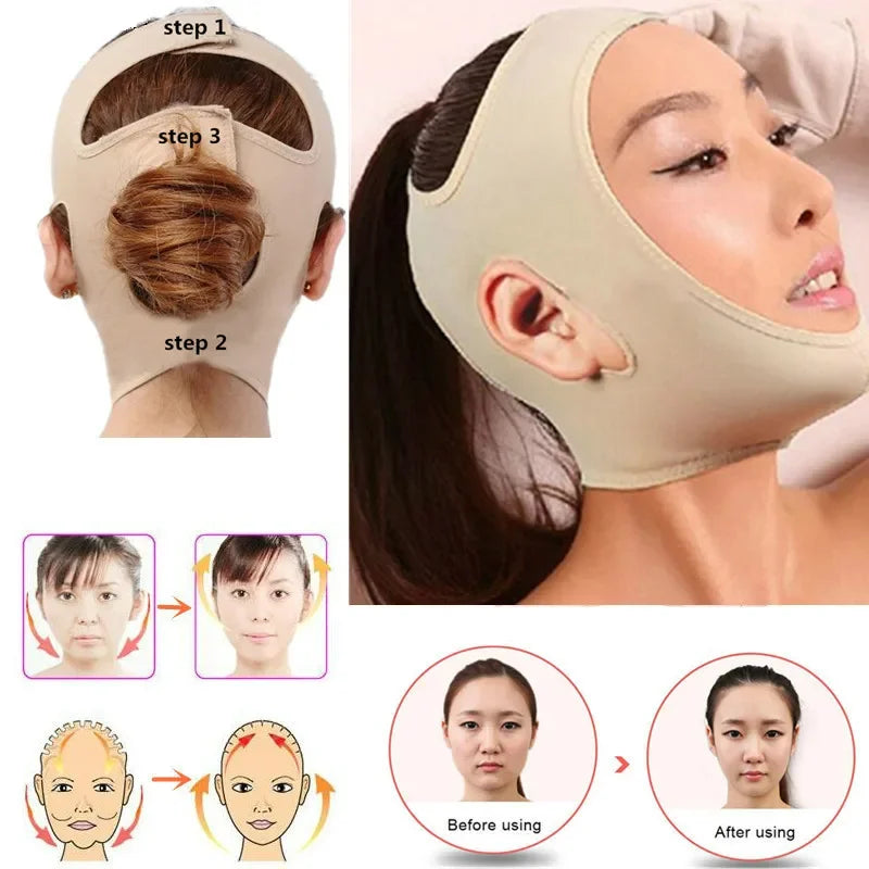 Bandeau amincissant élastique pour le visage, pour femme, pour le menton et les joues, ceinture de levage, sangle faciale anti-rides, outils d'amincissement du visage.