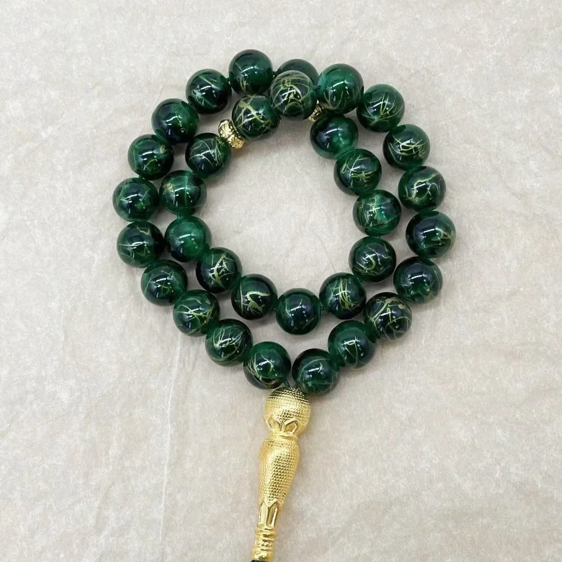 10mm 33 Beads Tasbih Crystal Glass Bracelet Muslim Rosary Tassel Prayer Beads Islamic Tasbeeh Masbaha Meditation for Women Men