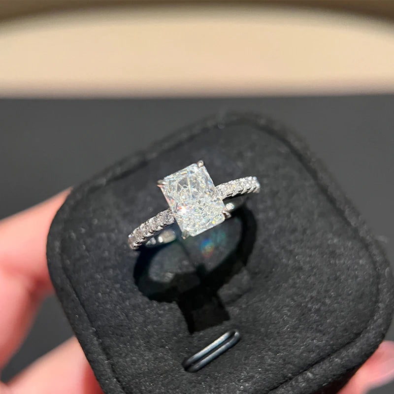 Bague en moissanite DJMAX 1-3 carats ovale/radiant couleur D pour femme, bague de fiançailles et de mariage originale en argent sterling 925, 2025