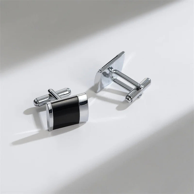 1 Paire Boutons De Manchette Carrés En Cuivre Et Pinces À Cravate Pour Hommes, Cadeaux De Mariage De Luxe, Bijoux De Mode, Poignets Pour Hommes