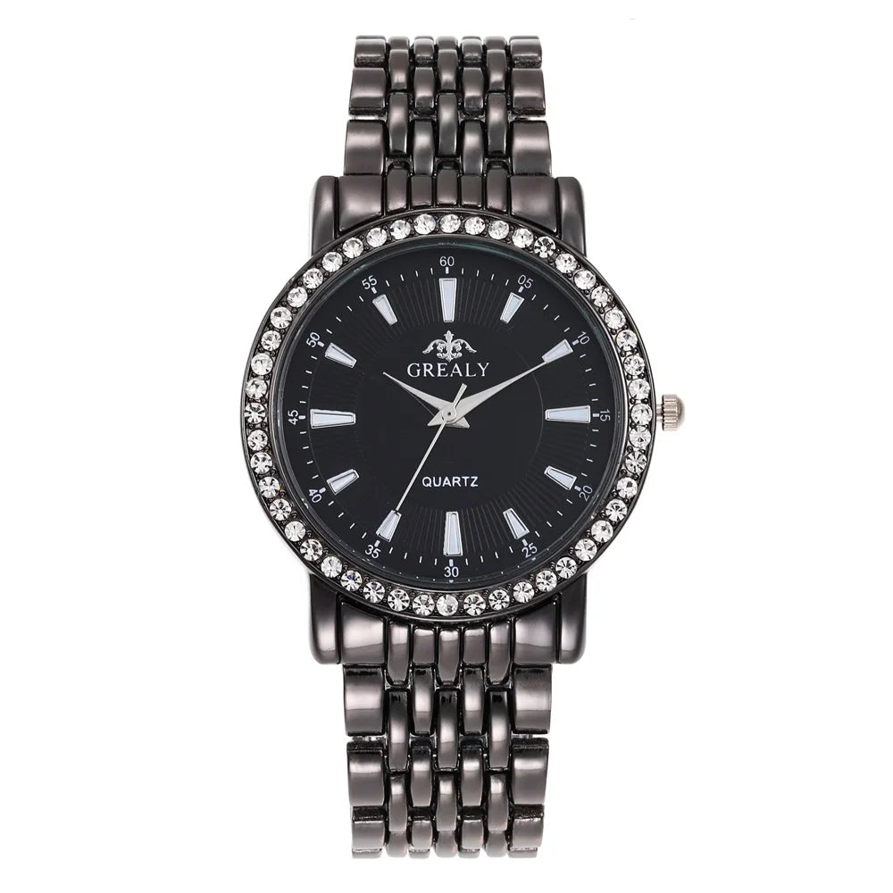 Nouvelles montres décontractées pour femmes, montre de mode de luxe pour amoureux, montre à quartz en acier inoxydable avec strass, cadeau pour hommes et femmes, montre-bracelet d'affaires