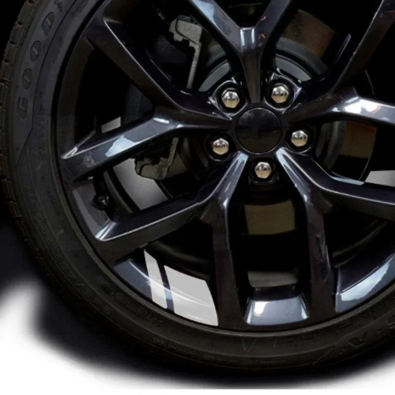 6 Autocollants de jantes de voiture, autocollants réfléchissants décoratifs, autocollants d'avertissement, accessoires de voiture, accessoires pour auto
