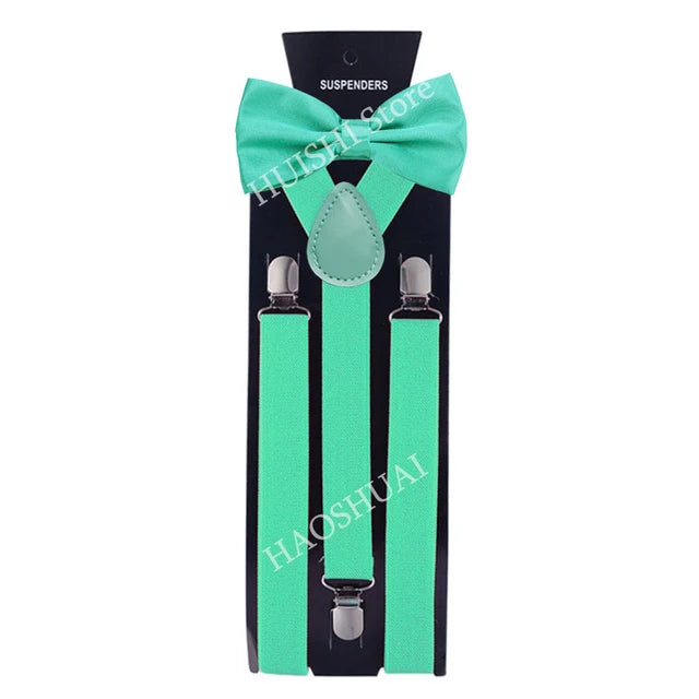 Ensemble Bretelles et Nœud Papillon en Promotion pour Hommes Femmes Garçons Fête Mariage – Bretelles Y-Back Chemise Nœud Papillon Papillon Accessoires de Costume Cadeau