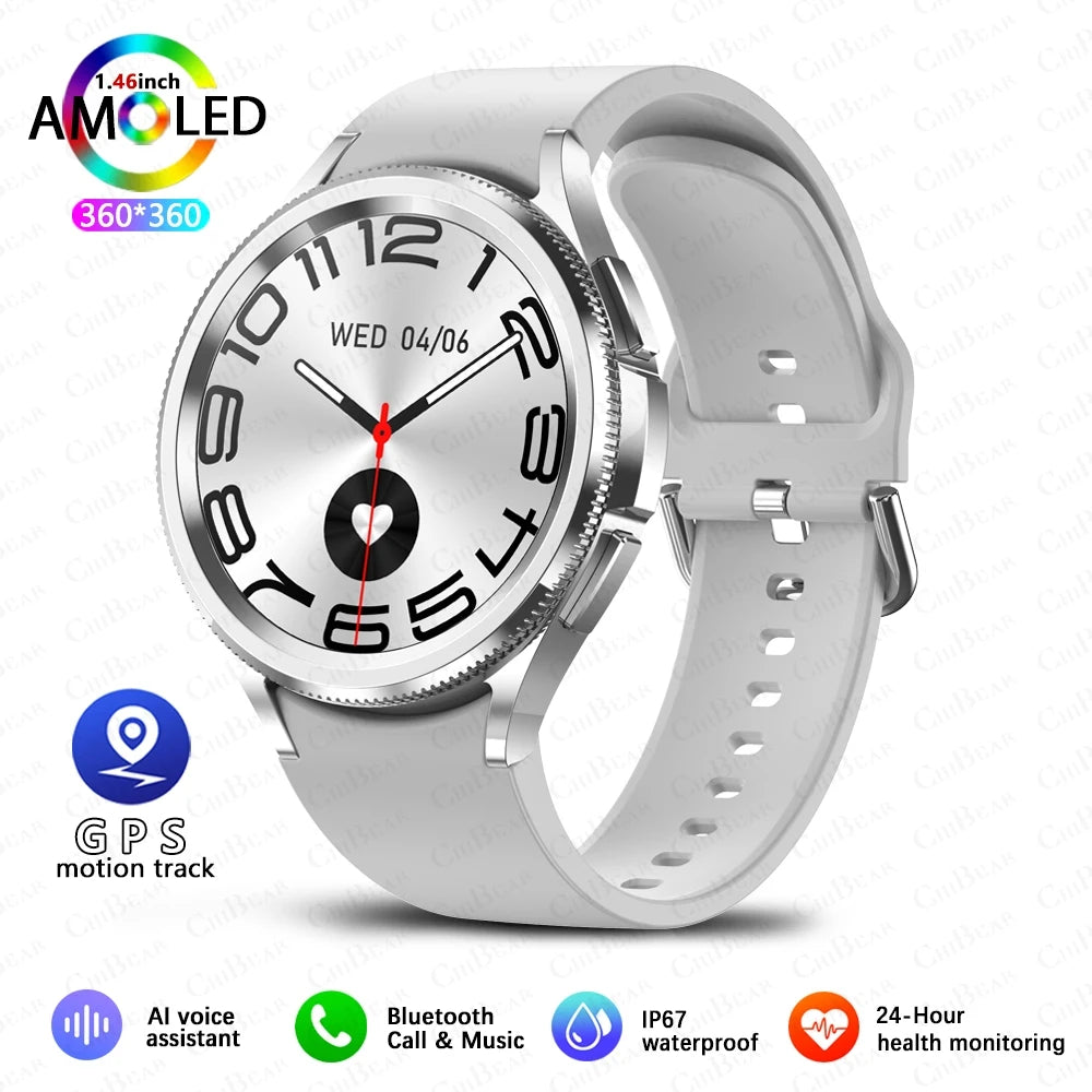 2025 Nouvelle montre connectée intelligente 6 pour hommes, sports de plein air, plus de 100 modes sportifs, montre étanche IP68, écran HD AMOLED, Smartwatch Android IOS