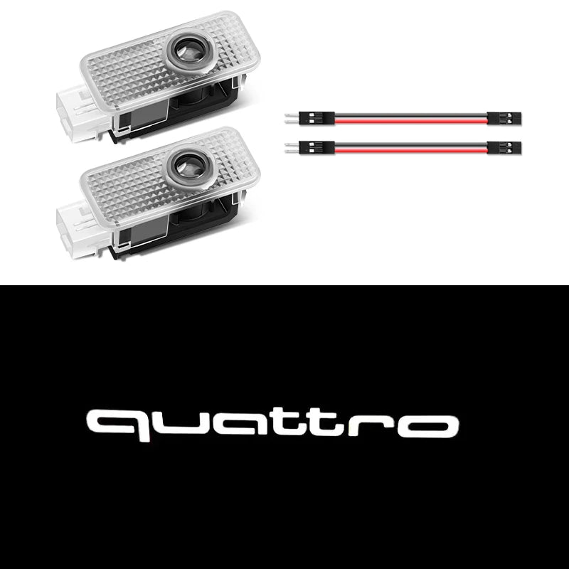 Lampes de projecteur LED de bienvenue pour portière de voiture Décoration pour Audi Sline A3 A1 A4 A6 B8 A5 B7 C7 A7 A8 B9 B6 C6 Q2 Q3 Q5 Q7 Q8 TT R
