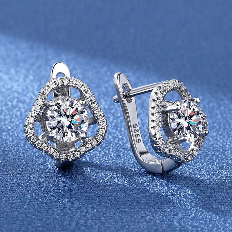 Boucles d'oreilles en argent sterling 925 Bijoux de haute qualité Rétro Motif simple Zircon violet blanc Boucles d'oreilles Meilleures ventes