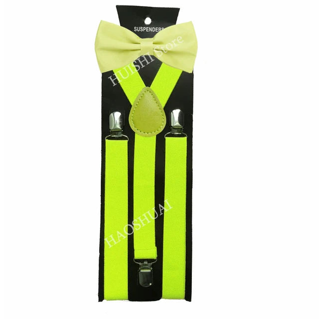 Ensemble Bretelles et Nœud Papillon en Promotion pour Hommes Femmes Garçons Fête Mariage – Bretelles Y-Back Chemise Nœud Papillon Papillon Accessoires de Costume Cadeau