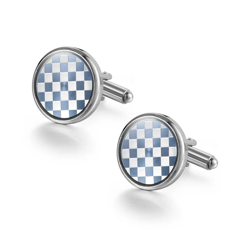 Boutons de manchette homme en cuivre pour hommes de luxe, cadeaux d'invités de mariage, bijoux de mode ronds carrés, boutons de manchette et pince à cravate pour hommes